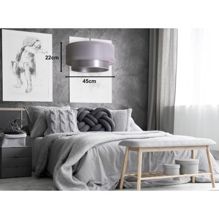 Duolla - Подвесная люстра NANTES 1xE27/15W/230V диаметр 45 см серебряный