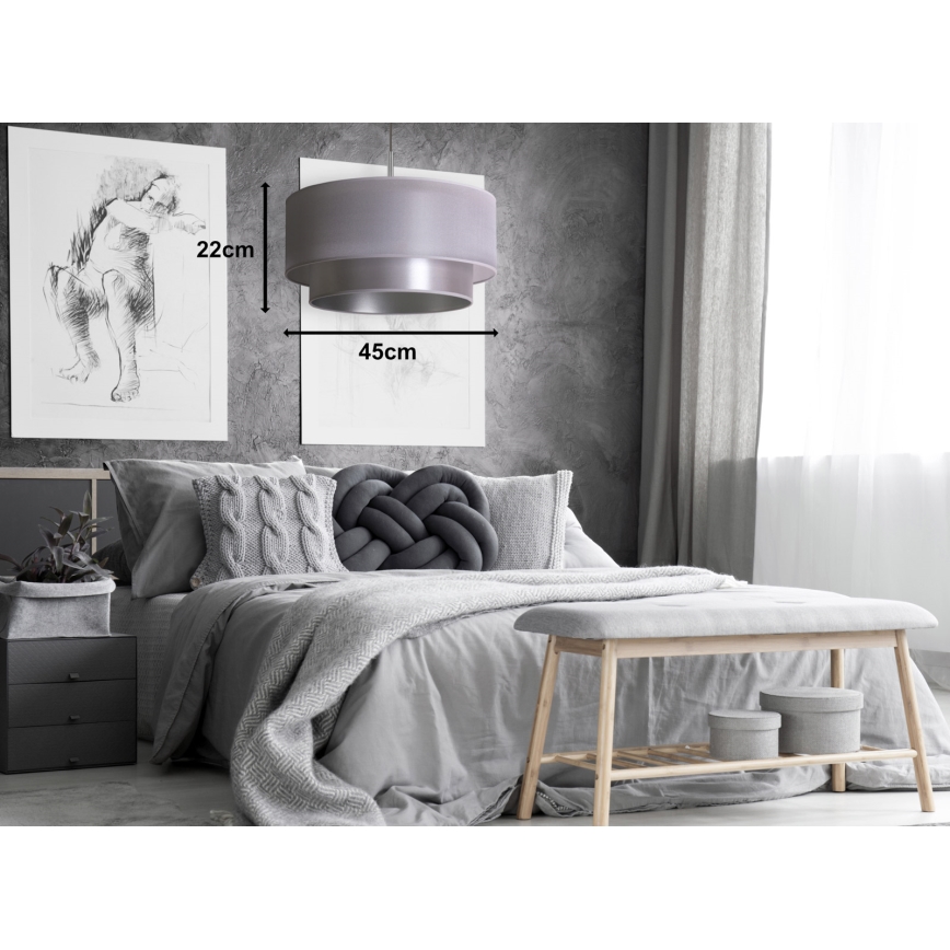 Duolla - Подвесная люстра NANTES 1xE27/15W/230V диаметр 45 см серебряный