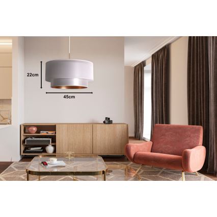 Duolla - Подвесная люстра NANTES 1xE27/15W/230V диаметр 45 см серебряный/медь