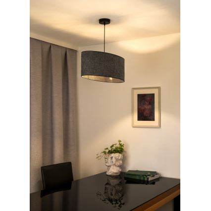 Duolla - Подвесная люстра OVAL 1xE27/15W/230V серый