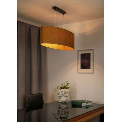 Duolla - Подвесная люстра OVAL 2xE27/15W/230V коричневая