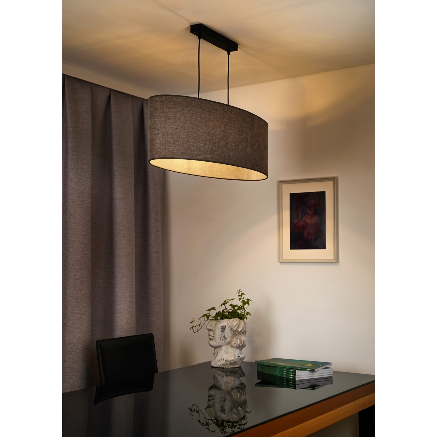 Duolla - Подвесная люстра OVAL 2xE27/15W/230V коричневый
