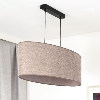 Duolla - Подвесная люстра OVAL 2xE27/15W/230V коричневый