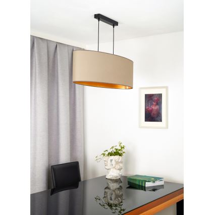 Duolla - Подвесная люстра OVAL VEGAN 2xE27/15W/230V бежевый