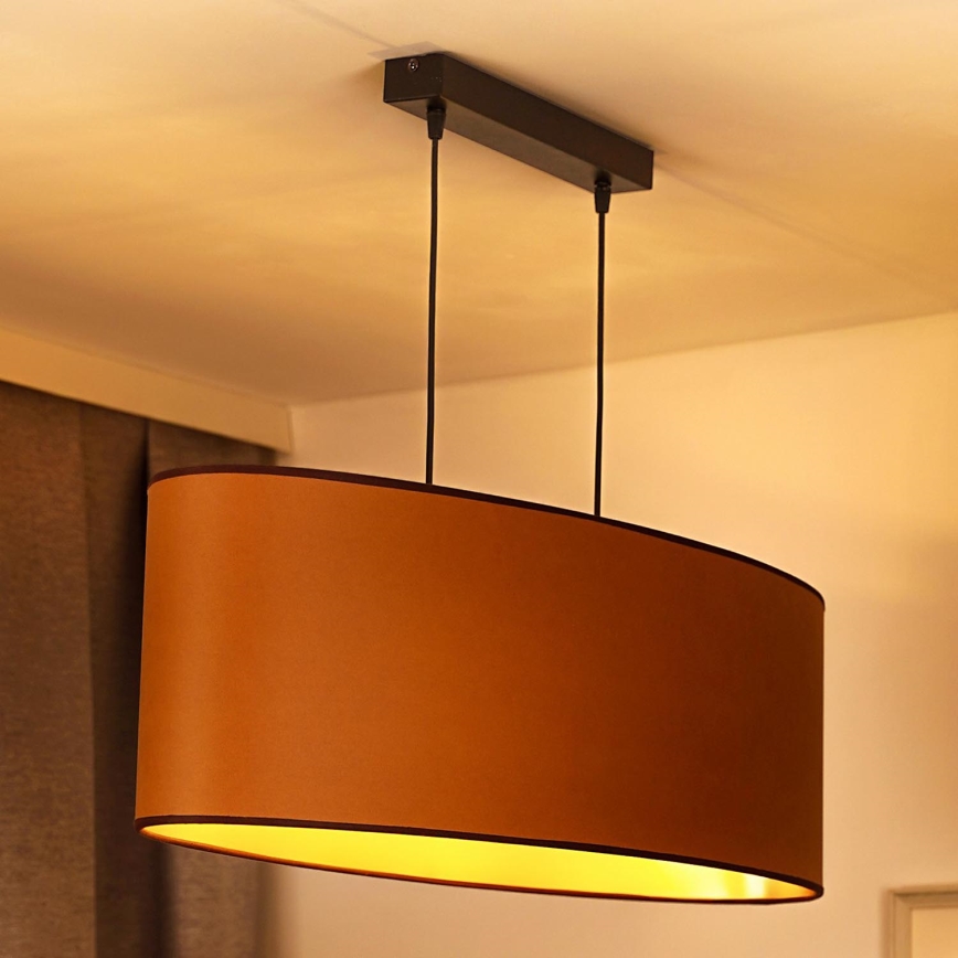 Duolla - Подвесная люстра OVAL VEGAN 2xE27/15W/230V коричневый