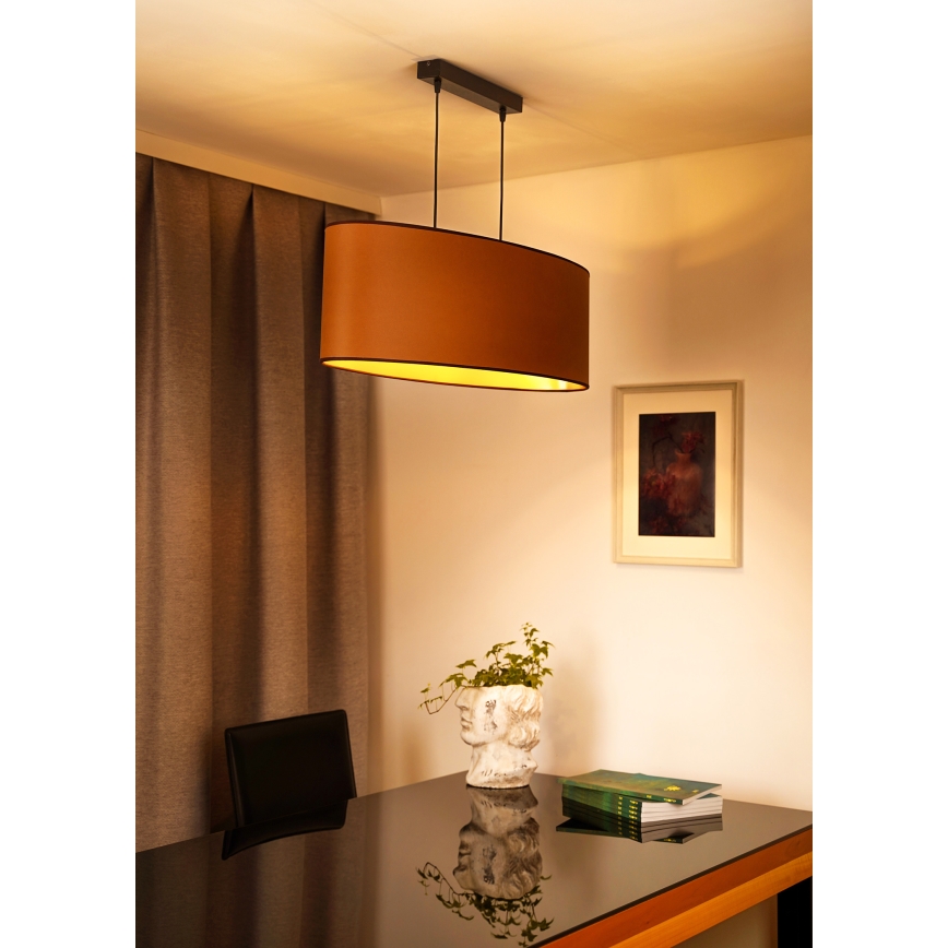 Duolla - Подвесная люстра OVAL VEGAN 2xE27/15W/230V коричневый