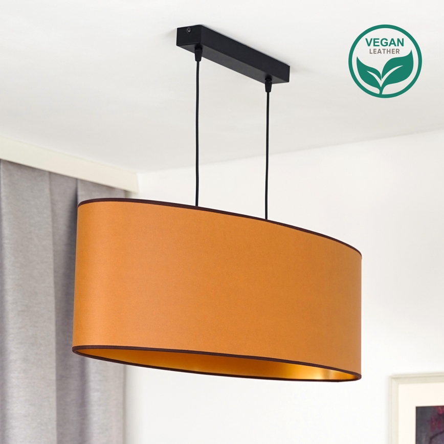 Duolla - Подвесная люстра OVAL VEGAN 2xE27/15W/230V коричневый