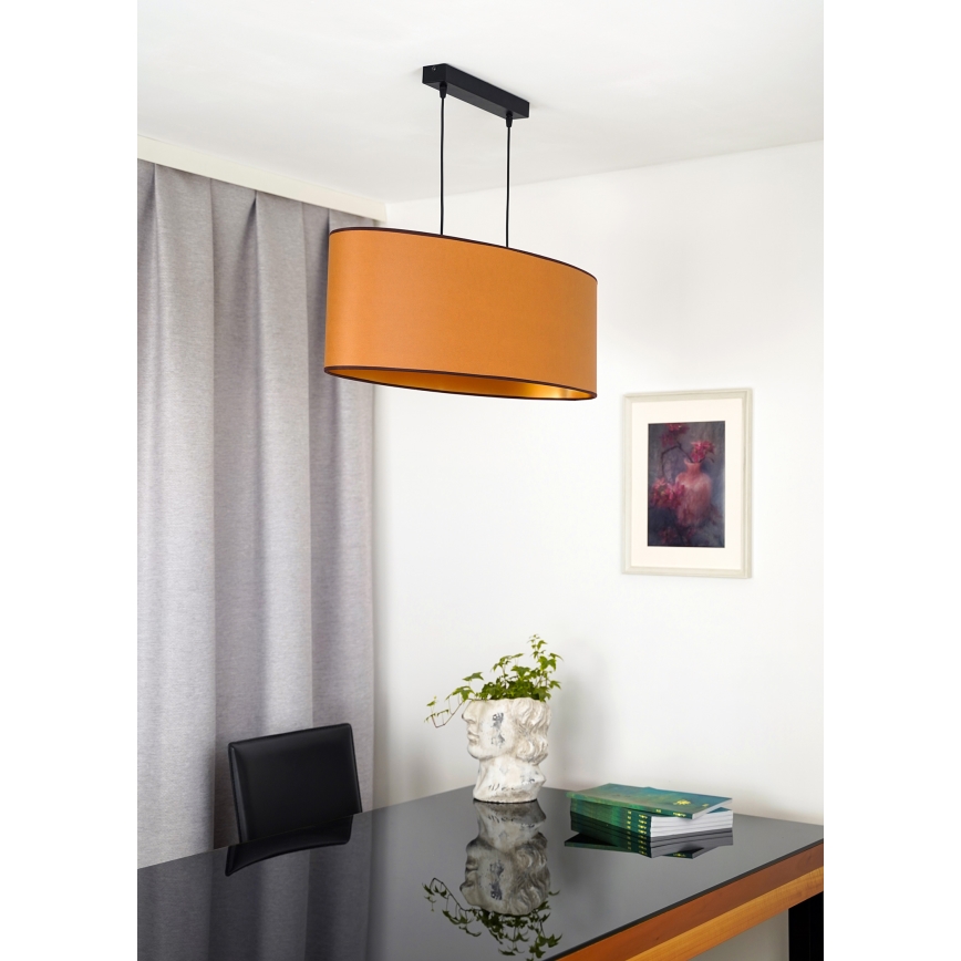 Duolla - Подвесная люстра OVAL VEGAN 2xE27/15W/230V коричневый