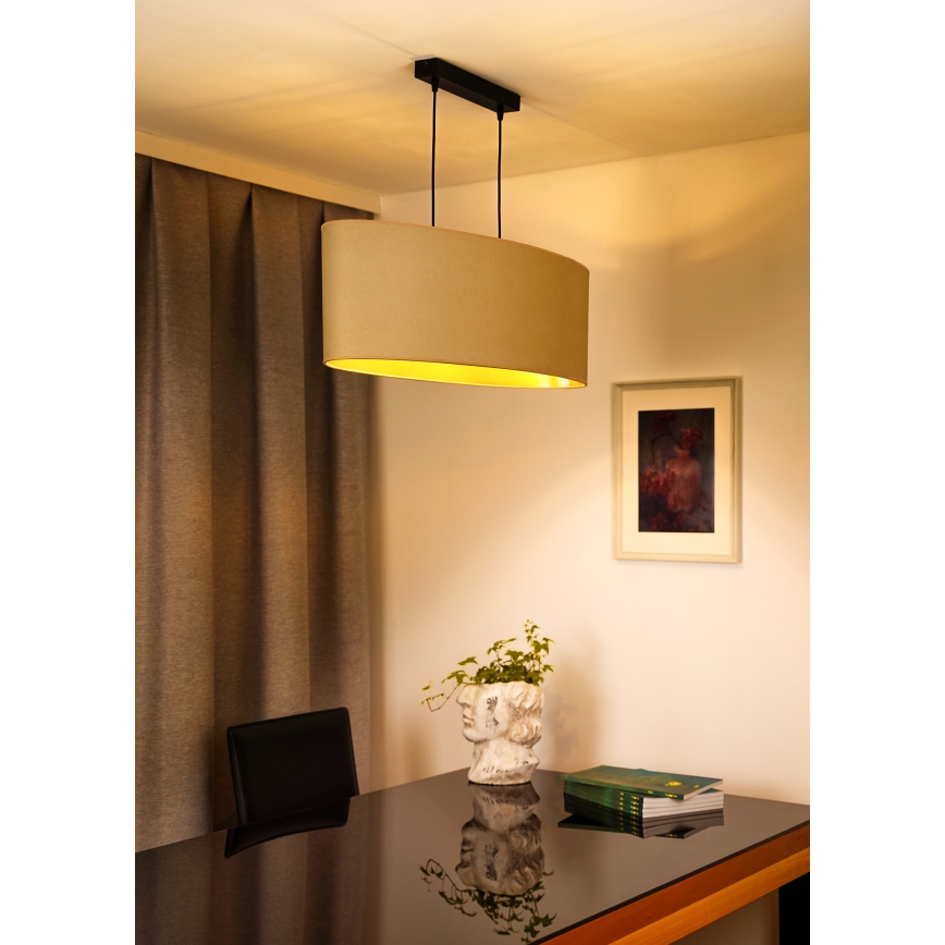 Duolla - Подвесная люстра OVAL VEGAN 2xE27/15W/230V кремовый