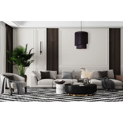 Duolla - Подвесная люстра PARIS 1xE27/15W/230V диаметр 40 см черный/золотой