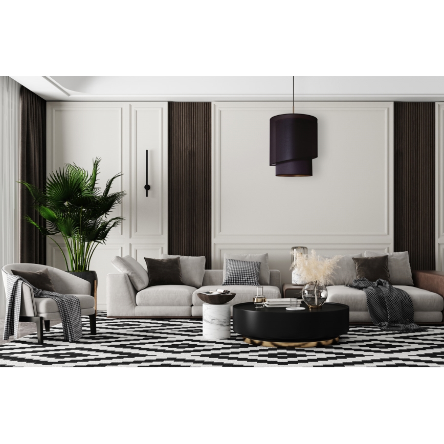 Duolla - Подвесная люстра PARIS 1xE27/15W/230V диаметр 40 см черный/золотой