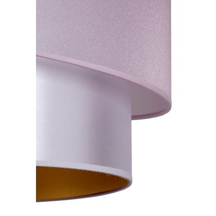 Duolla - Подвесная люстра PARIS 1xE27/15W/230V диаметр 40 см розовый/серебряный/медь