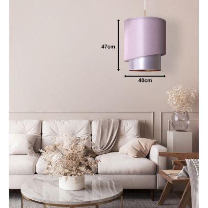Duolla - Подвесная люстра PARIS 1xE27/15W/230V диаметр 40 см розовый/серебряный/медь