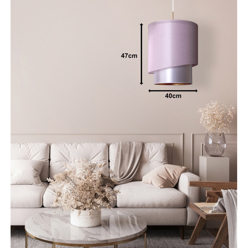 Duolla - Подвесная люстра PARIS 1xE27/15W/230V диаметр 40 см розовый/серебряный/медь