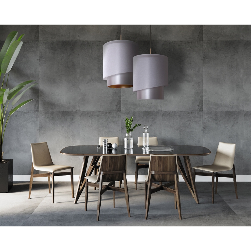 Duolla - Подвесная люстра PARIS 1xE27/15W/230V диаметр 40 см серебряный/золотой