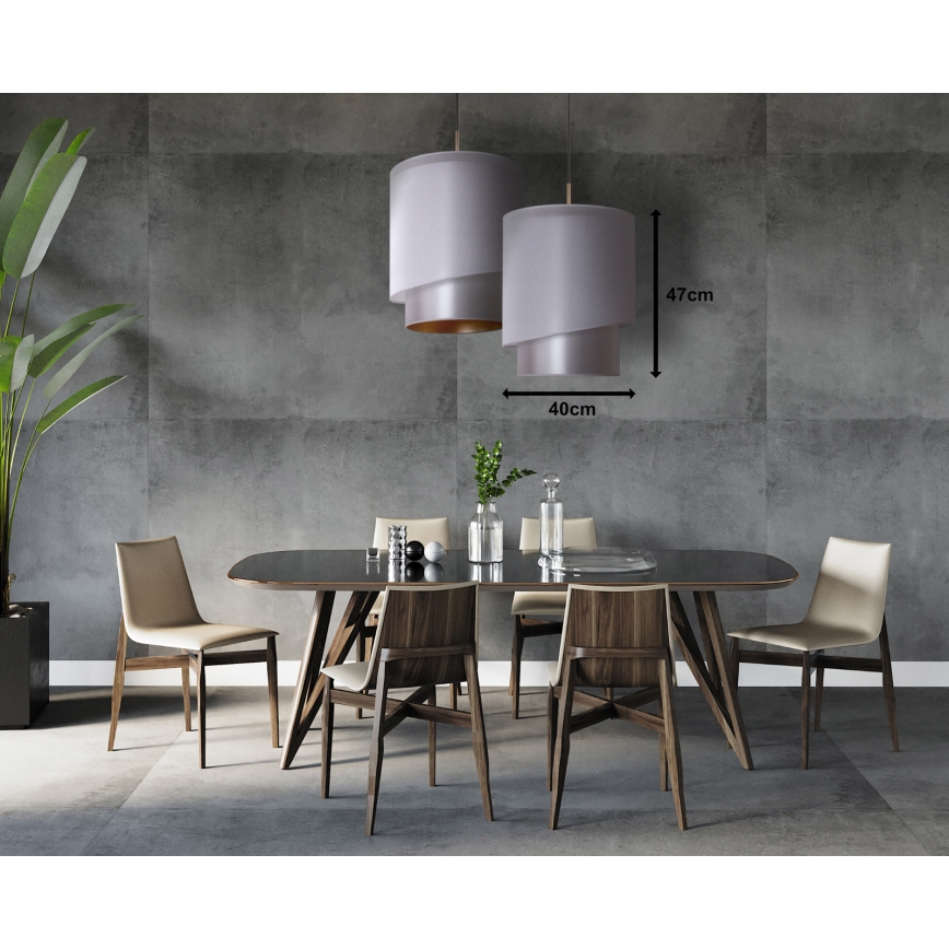 Duolla - Подвесная люстра PARIS 1xE27/15W/230V диаметр 40 см серебряный/золотой