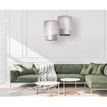 Duolla - Подвесная люстра PARIS 1xE27/15W/230V диаметр 40 см серебряный/золотой
