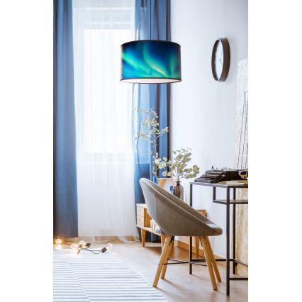 Duolla - Подвесная люстра PRINT M 1xE27/40W/230V диаметр 35 см бирюзовый