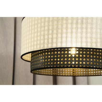 Duolla - Подвесная люстра RATTAN YUTE 1xE27/15W/230V диаметр 45 см кремовый/черный