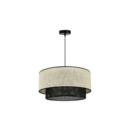 Duolla - Подвесная люстра RATTAN YUTE 1xE27/15W/230V диаметр 45 см кремовый/черный