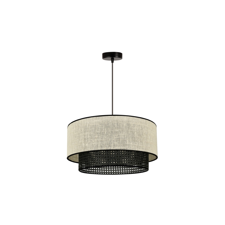Duolla - Подвесная люстра RATTAN YUTE 1xE27/15W/230V диаметр 45 см кремовый/черный