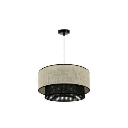Duolla - Подвесная люстра RATTAN YUTE 1xE27/15W/230V диаметр 45 см кремовый/черный