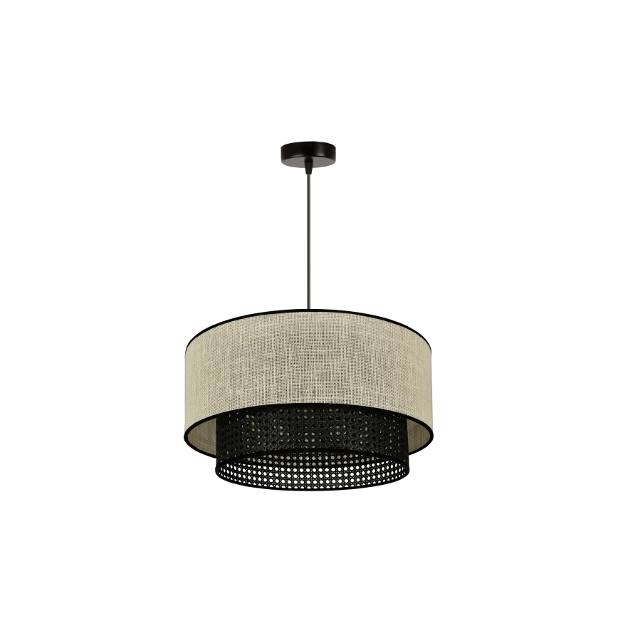 Duolla - Подвесная люстра RATTAN YUTE 1xE27/15W/230V диаметр 45 см кремовый/черный