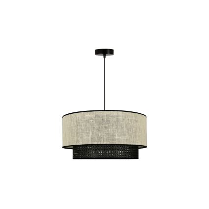 Duolla - Подвесная люстра RATTAN YUTE 1xE27/15W/230V диаметр 45 см кремовый/черный