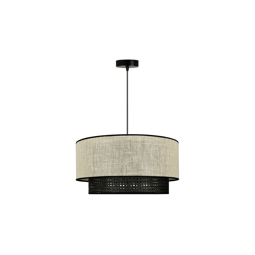 Duolla - Подвесная люстра RATTAN YUTE 1xE27/15W/230V диаметр 45 см кремовый/черный
