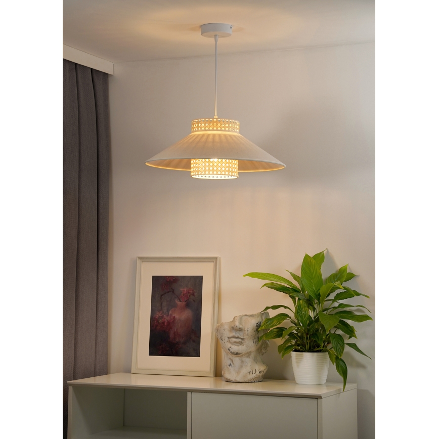 Duolla - Подвесная люстра RIO RATTAN 1xE27/15W/230V диаметр 45 см бежевый/ротанг