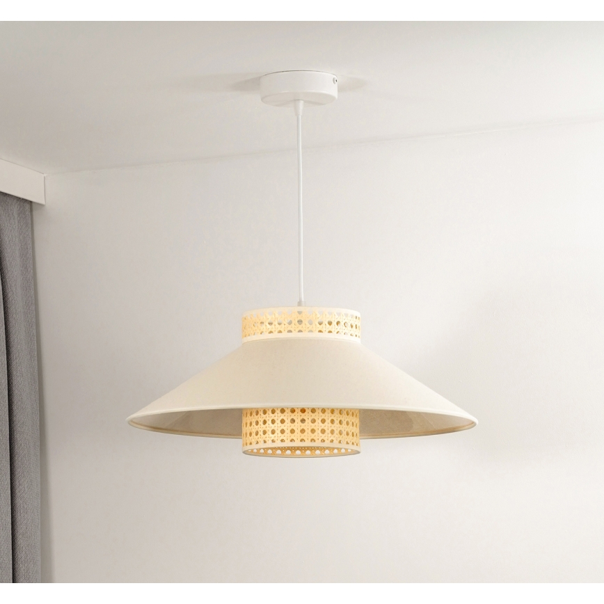 Duolla - Подвесная люстра RIO RATTAN 1xE27/15W/230V диаметр 45 см бежевый/ротанг