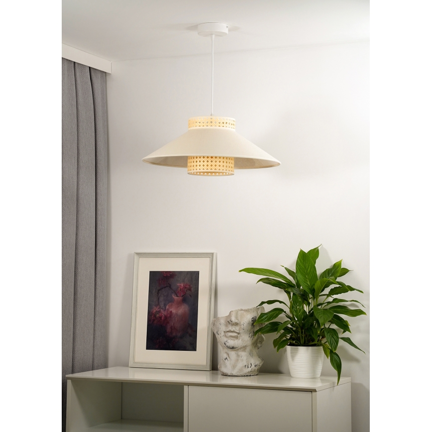 Duolla - Подвесная люстра RIO RATTAN 1xE27/15W/230V диаметр 45 см бежевый/ротанг