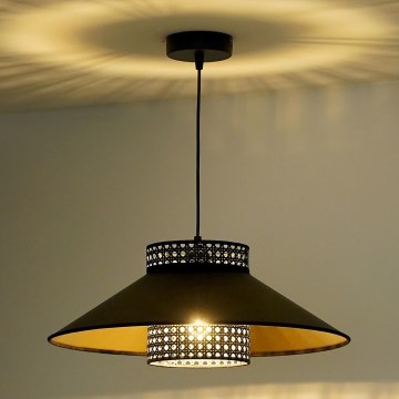 Duolla - Подвесная люстра RIO RATTAN 1xE27/15W/230V диаметр 45 см черный/золотистый