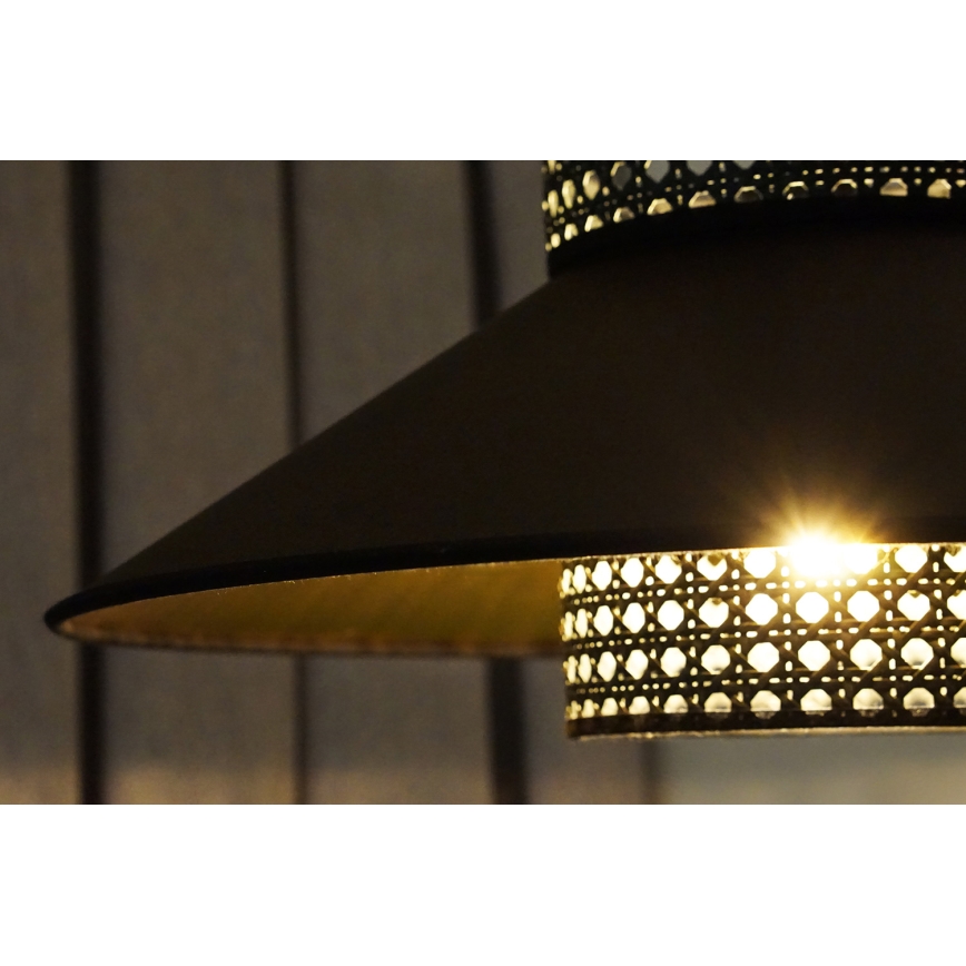 Duolla - Подвесная люстра RIO RATTAN 1xE27/15W/230V диаметр 45 см черный/золотистый