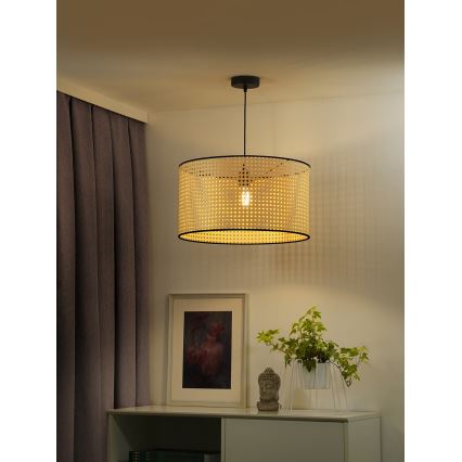 Duolla - Подвесная люстра ROLLER 1xE27/15W/230V диаметр 45 см ротанг/черный