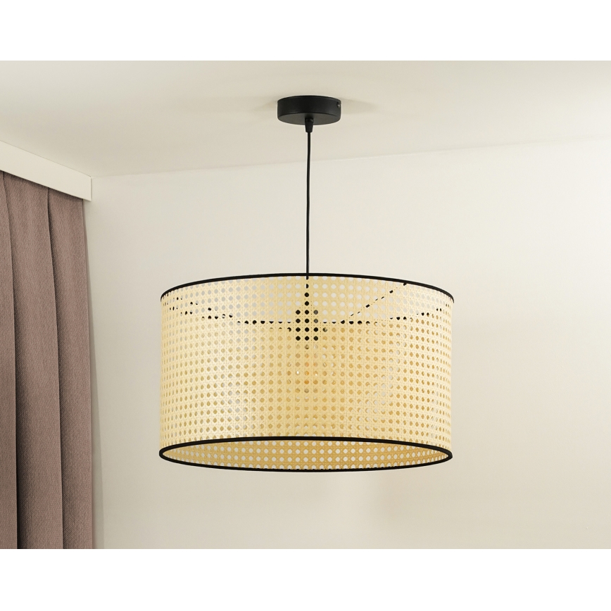 Duolla - Подвесная люстра ROLLER 1xE27/15W/230V диаметр 45 см ротанг/черный
