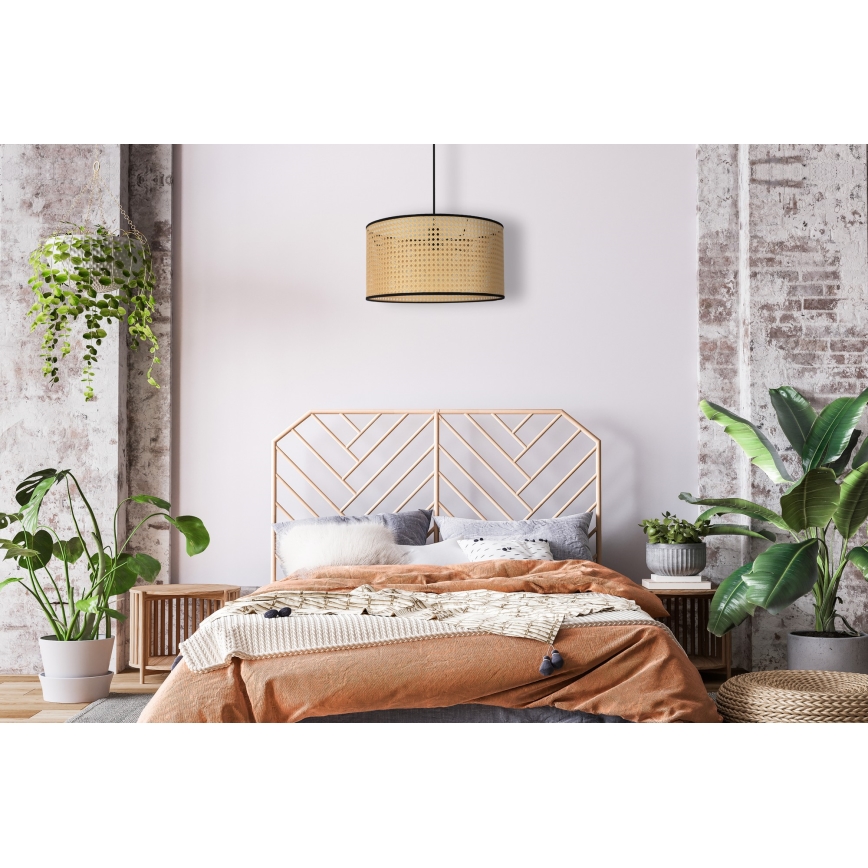 Duolla - Подвесная люстра ROLLER 1xE27/15W/230V диаметр 45 см ротанг/черный