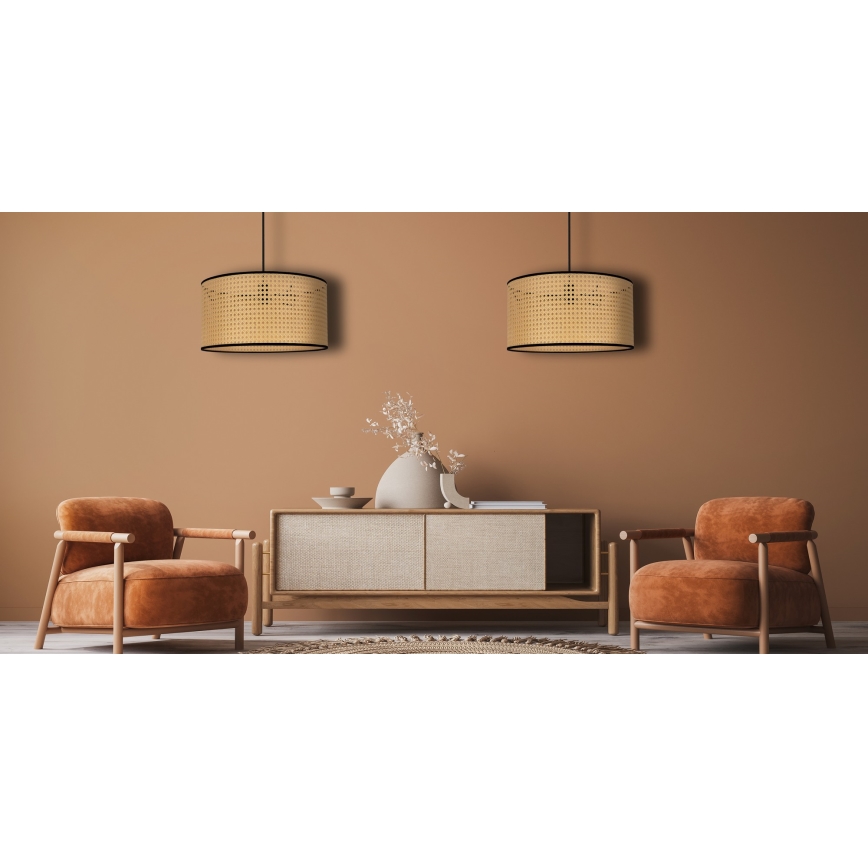 Duolla - Подвесная люстра ROLLER 1xE27/15W/230V диаметр 45 см ротанг/черный