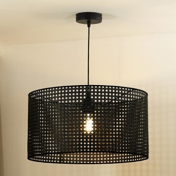 Duolla - Подвесная люстра ROLLER RATTAN 1xE27/15W/230V диаметр 45 см черный