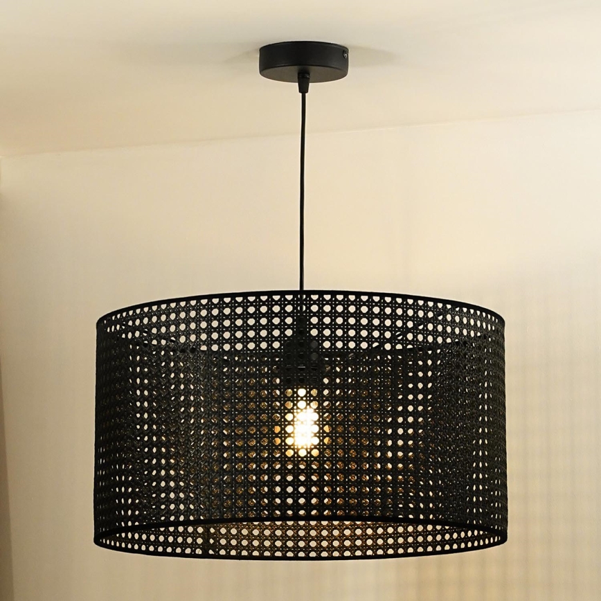 Duolla - Подвесная люстра ROLLER RATTAN 1xE27/15W/230V диаметр 45 см черный