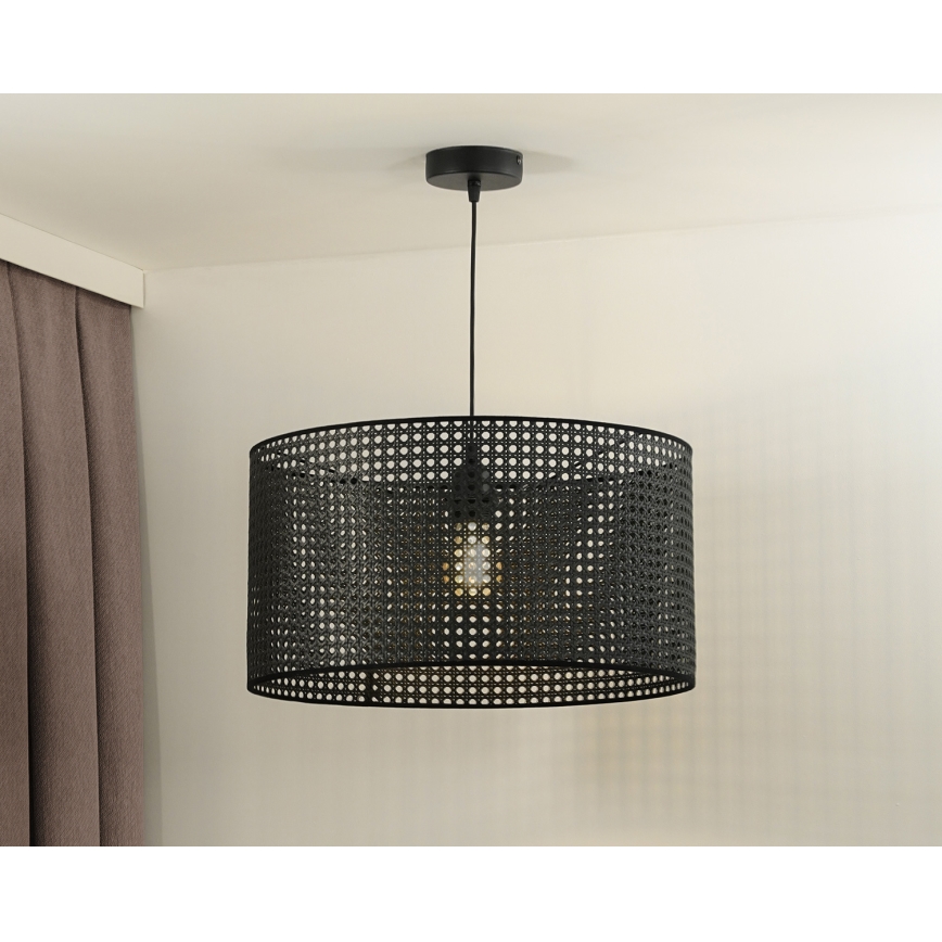 Duolla - Подвесная люстра ROLLER RATTAN 1xE27/15W/230V диаметр 45 см черный