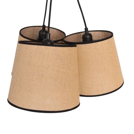 Duolla - Подвесная люстра ROSSA 3xE27/15W/230V диаметр 45 см коричневый/черный
