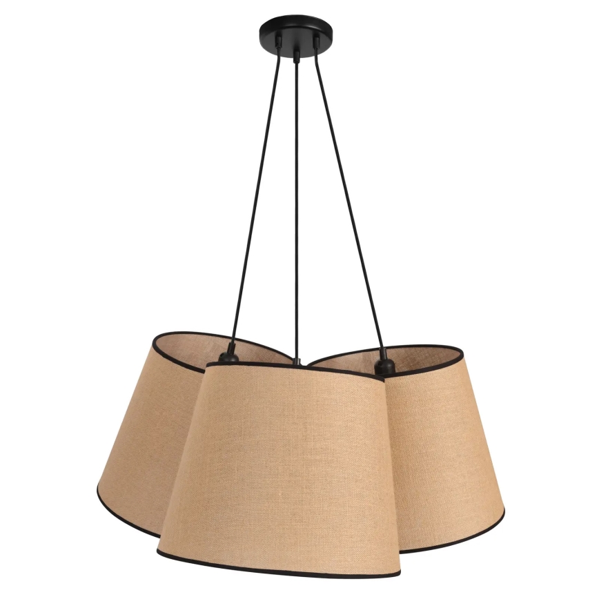 Duolla - Подвесная люстра ROSSA 3xE27/15W/230V диаметр 75 см коричневый/черный
