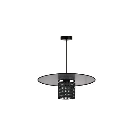 Duolla - Подвесная люстра TOKYO RATTAN 1xE27/15W/230V диаметр 50 см черный/серебристый