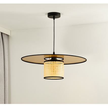 Duolla - Подвесная люстра TOKYO RATTAN 1xE27/15W/230V диаметр 50 см золотистый/ротанг