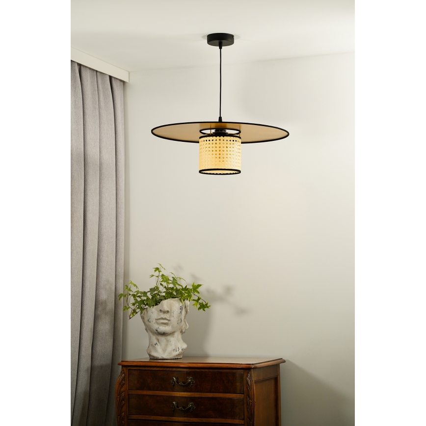 Duolla - Подвесная люстра TOKYO RATTAN 1xE27/15W/230V диаметр 50 см золотистый/ротанг