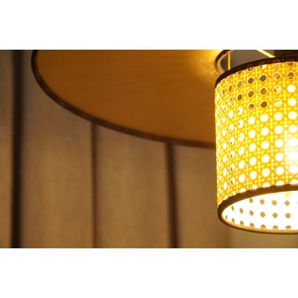 Duolla - Подвесная люстра TOKYO RATTAN 1xE27/15W/230V диаметр 50 см золотистый/ротанг