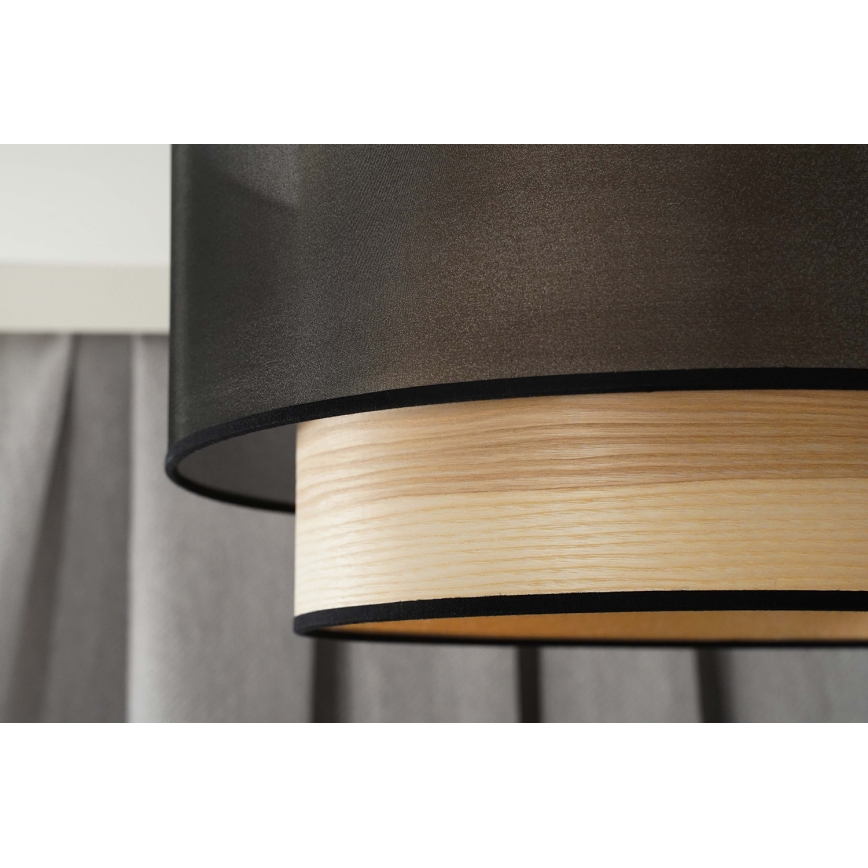 Duolla - Подвесная люстра WOOD BOHO 1xE27/15W/230V диаметр 45 см черный/бежевый
