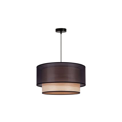 Duolla - Подвесная люстра WOOD BOHO 1xE27/15W/230V диаметр 45 см черный/бежевый