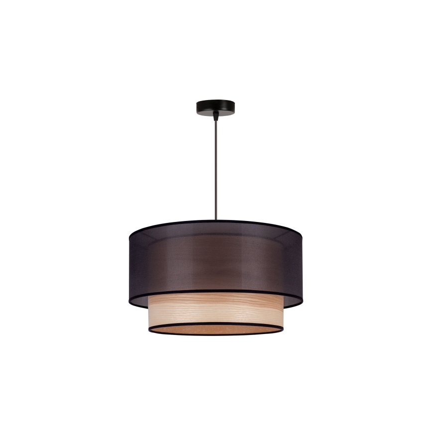 Duolla - Подвесная люстра WOOD BOHO 1xE27/15W/230V диаметр 45 см черный/бежевый